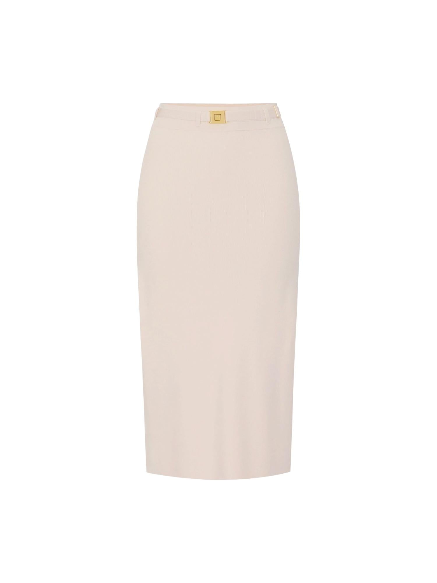 Elisabetta Franchi Gonna in maglia con bottoni oro