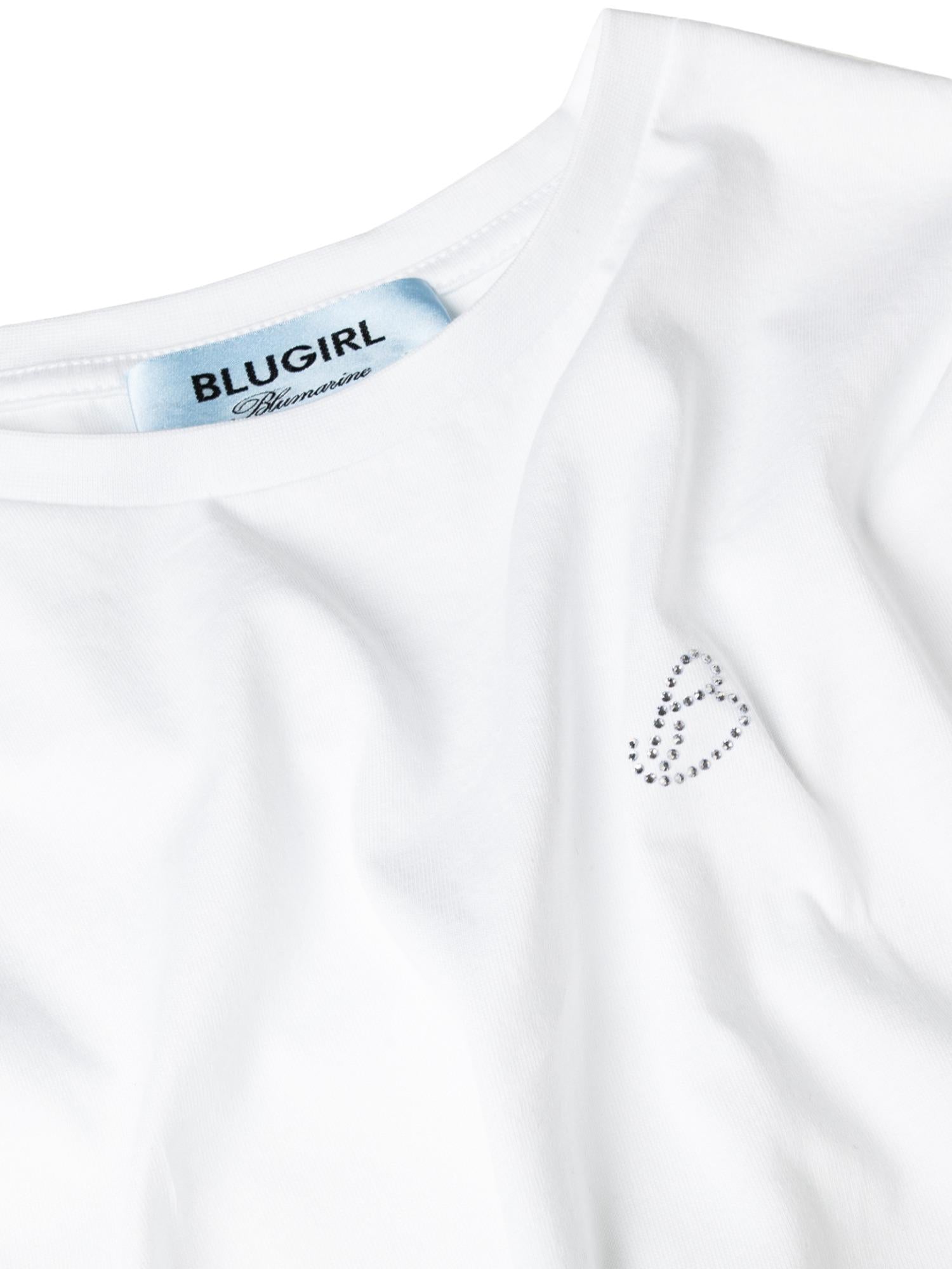 Blugirl T-shirt basic con logo in cristalli