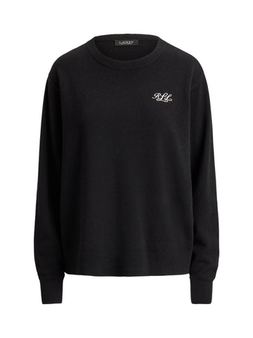 Maglione girocollo in cashmere ricamato