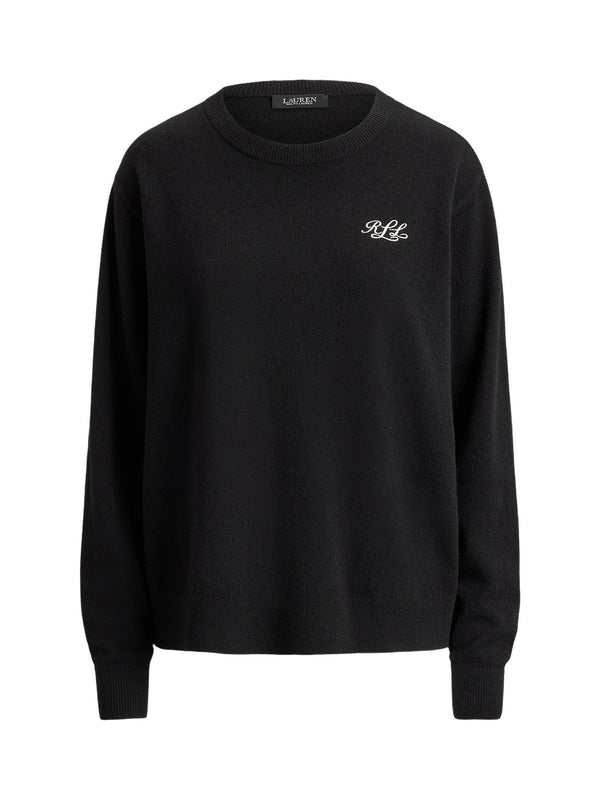Maglione girocollo in cashmere ricamato