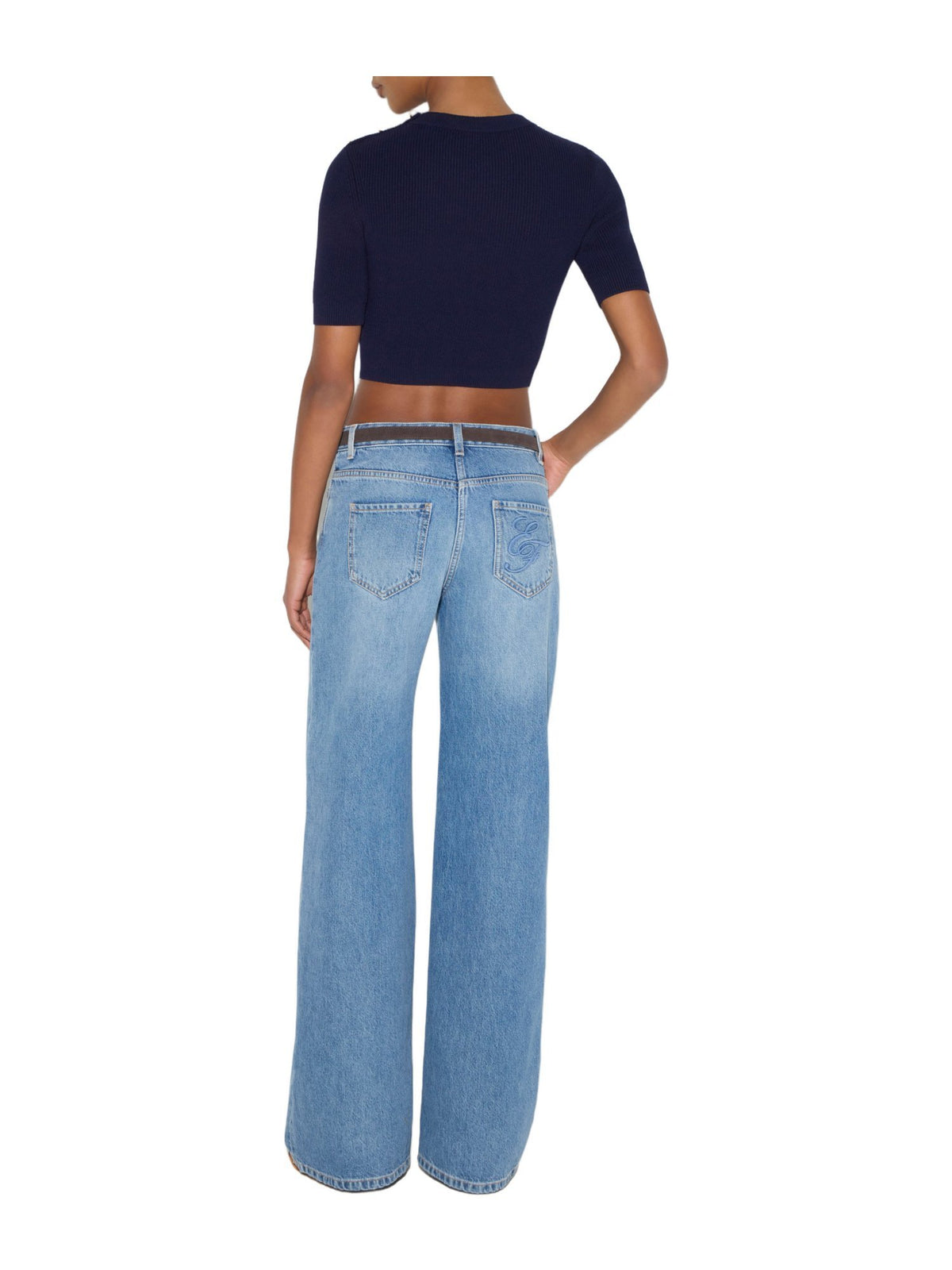 Jeans a palazzo con cintura