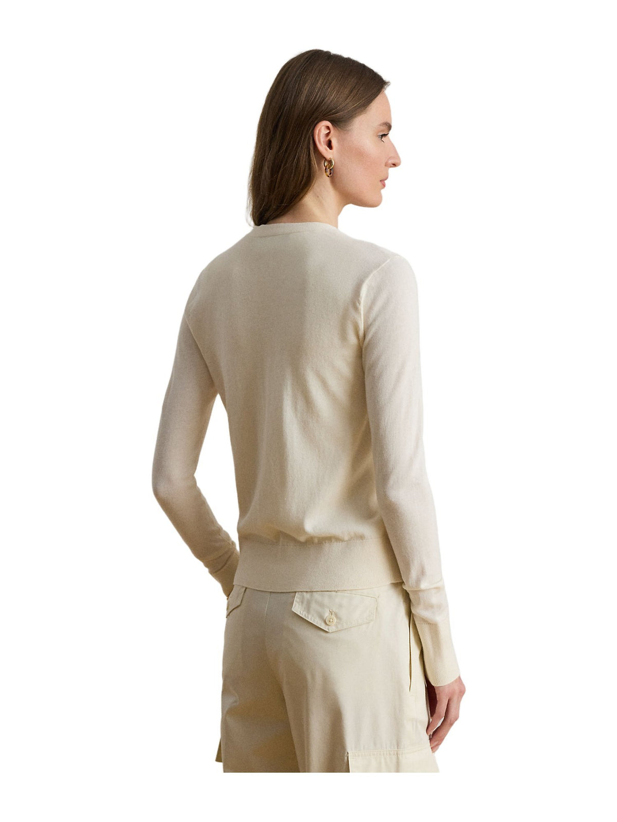 Cardigan con scollo a V in cotone e modal