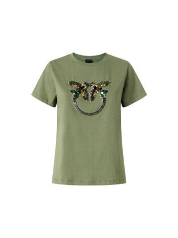 Pinko T-shirt con cristalli Quentin