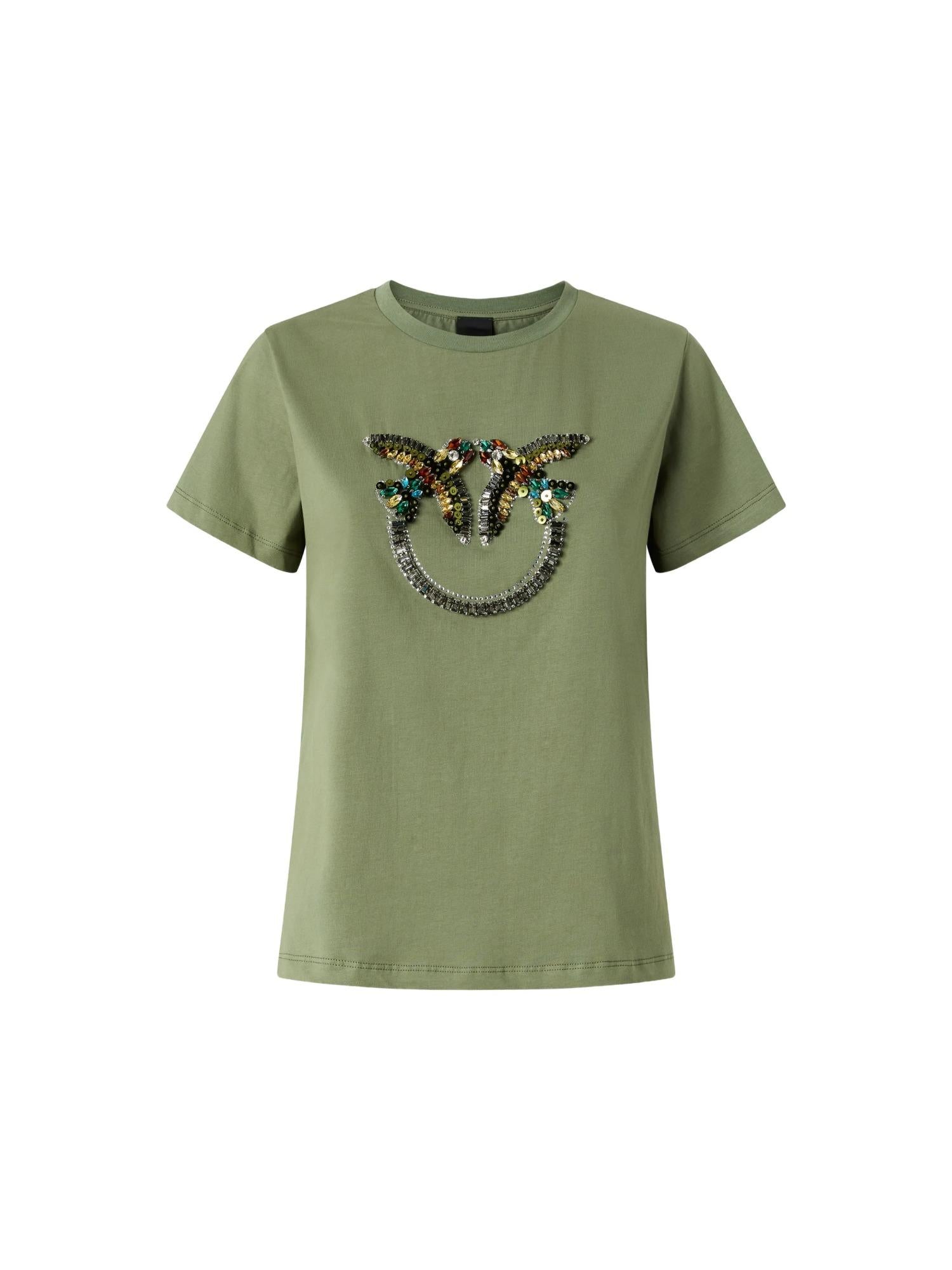 Pinko T-shirt con cristalli Quentin