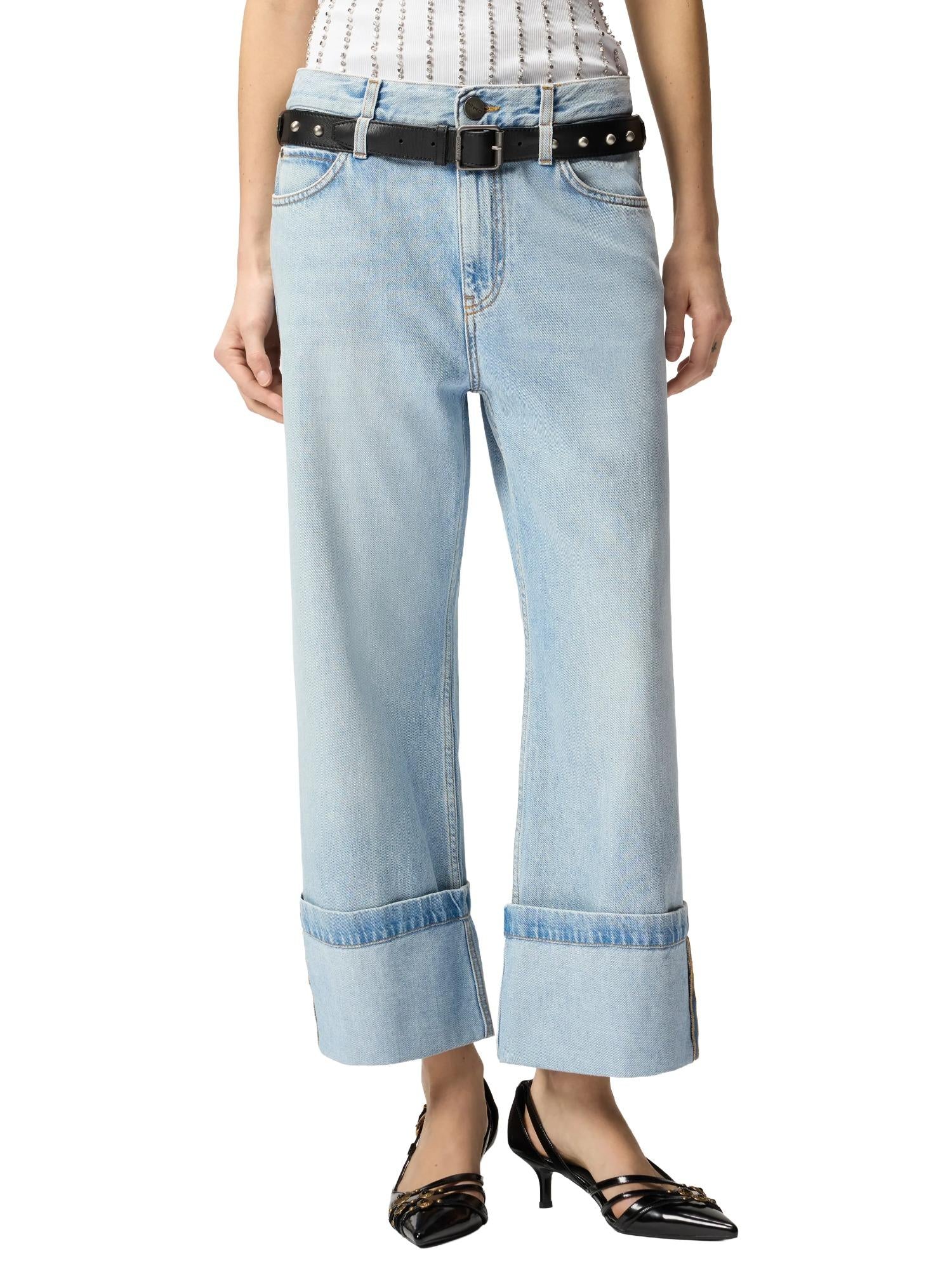 Pinko Jeans crop con cintura Sipario