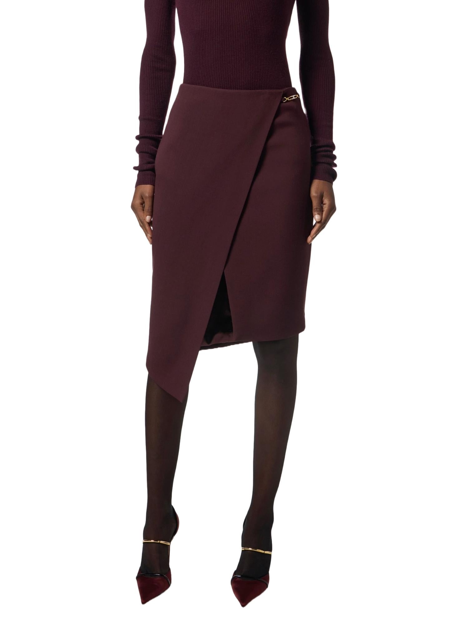 Elisabetta Franchi Gonna asimmetrica con dettaglio gioiello