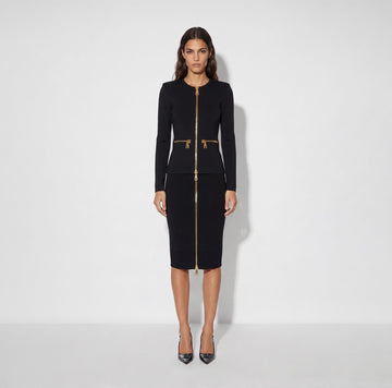 Gonna in maglia con zip