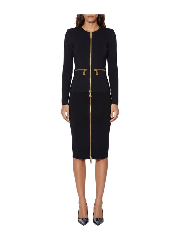 Gonna in maglia con zip