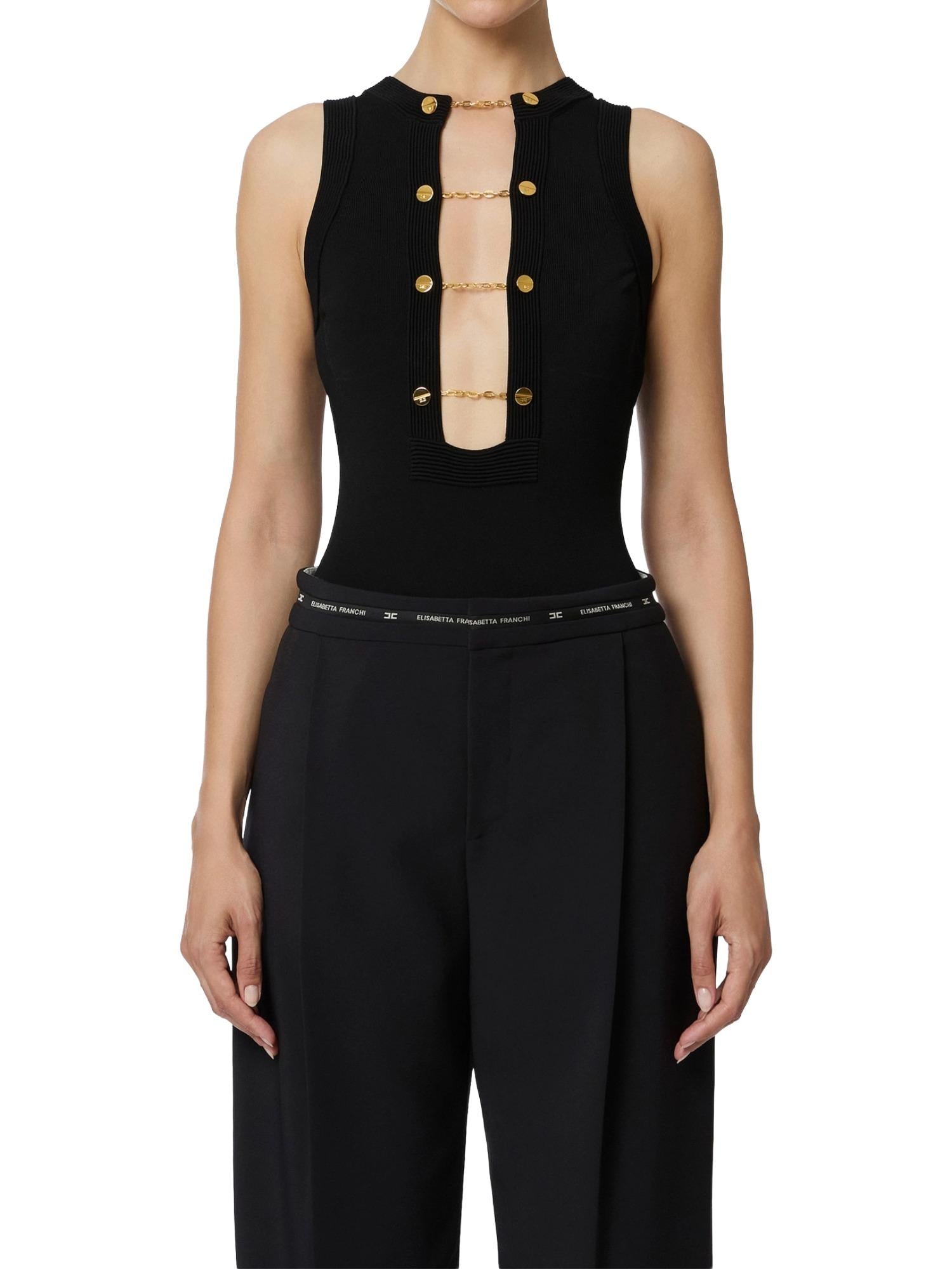 Elisabetta Franchi Body in maglia con gemelli