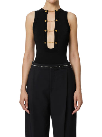 Elisabetta Franchi Body in maglia con gemelli