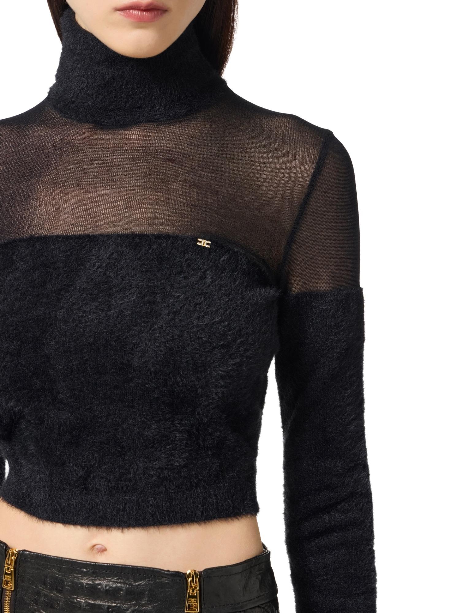 Elisabetta Franchi Maglia a dolcevita con trasparenze