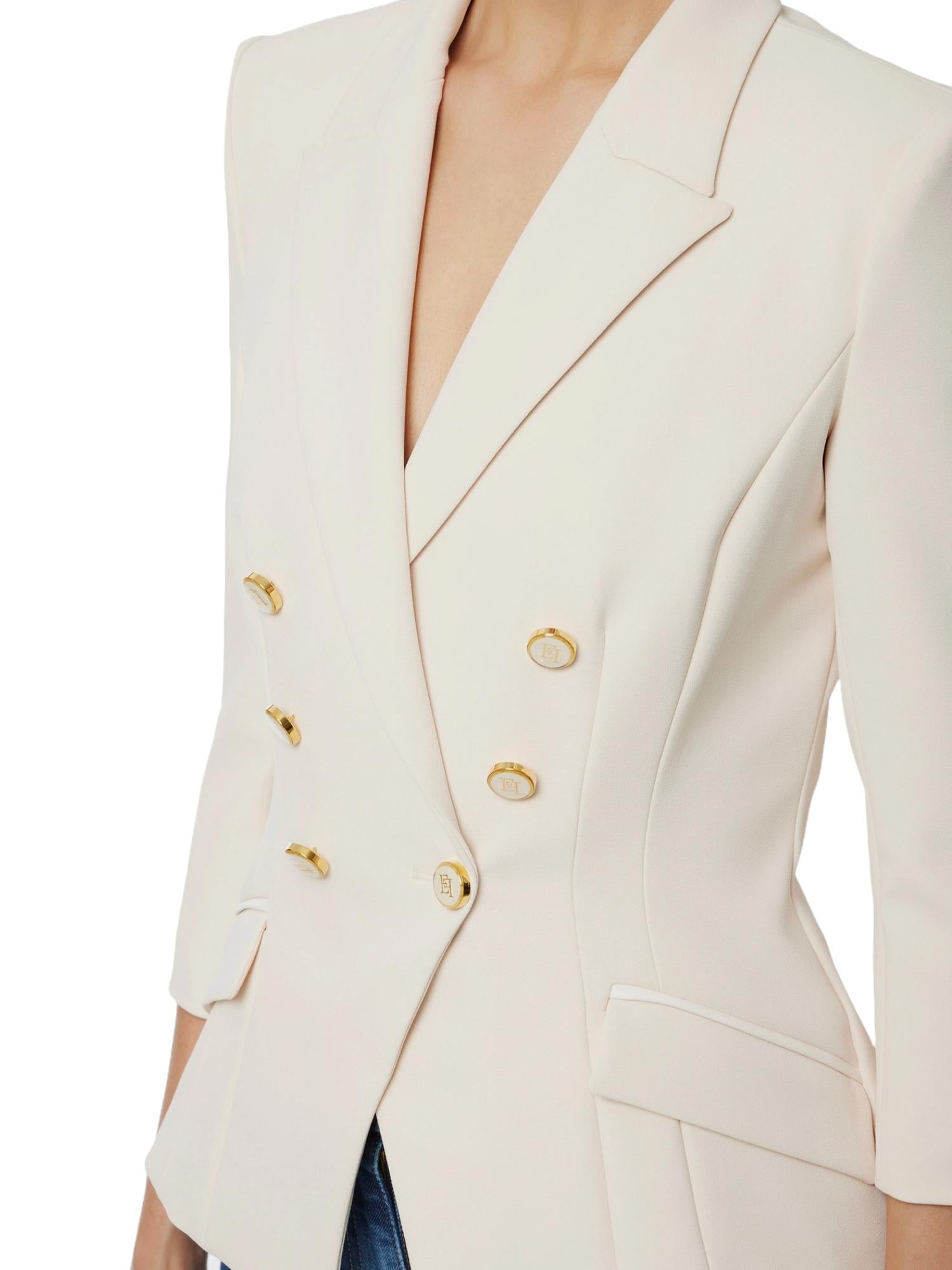 Elisabetta Franchi Giacca doppiopetto in crepe