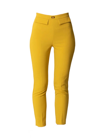 Elisabetta Franchi Pantalone slim con placca logo