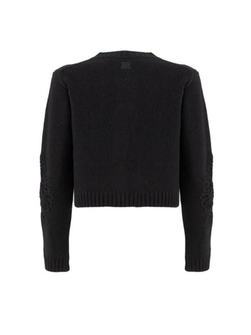 Ermanno Firenze Cardigan con ricamo floreale