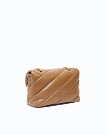 Borsa a tracolla media Love Bag Puff in nappa trapuntata con fibbia gioiello