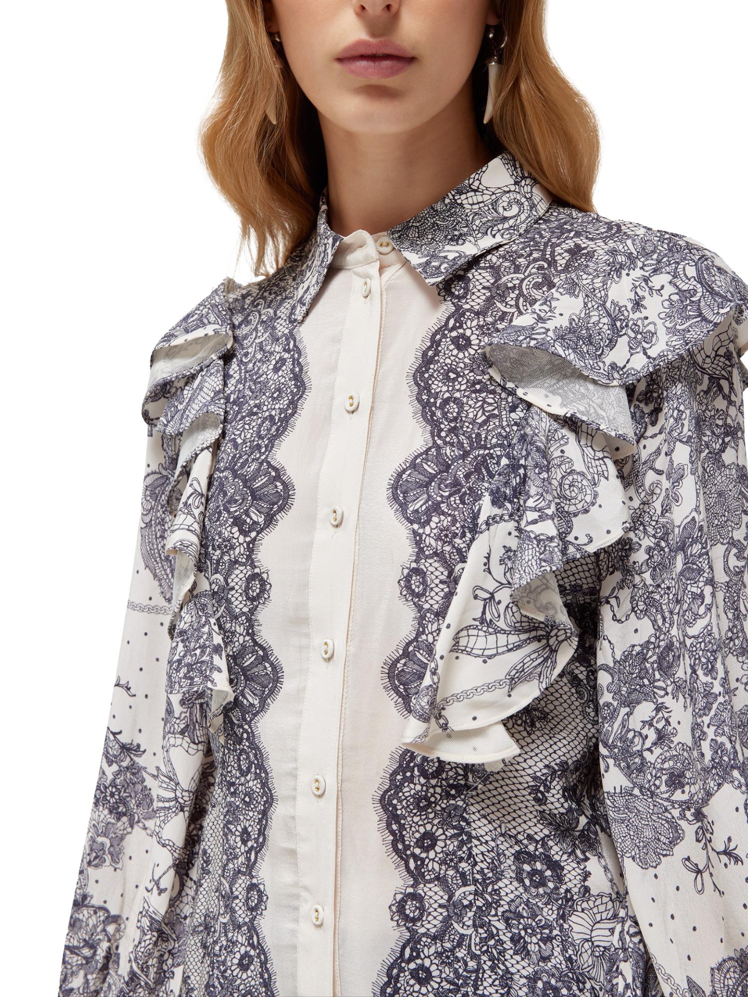 Blugirl Camicia con volant e stampa pizzo