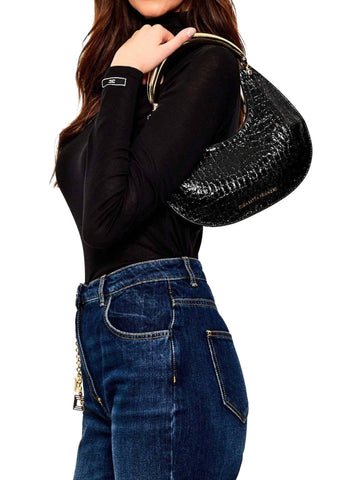 Elisabetta Franchi Borsa hobo piccola con stampa cocco