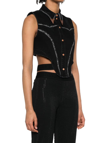 Versace Jeans Couture Camicia a corsetto in denim
