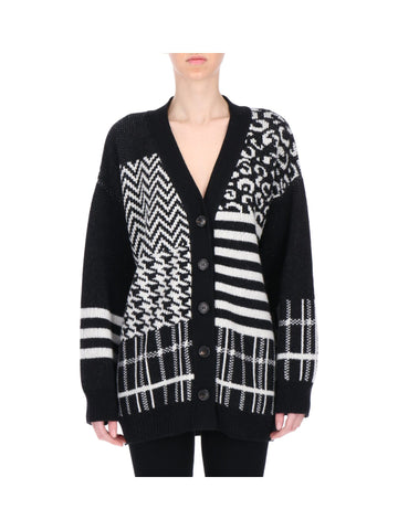 Cardigan Oversize con Fantasia Patchwork