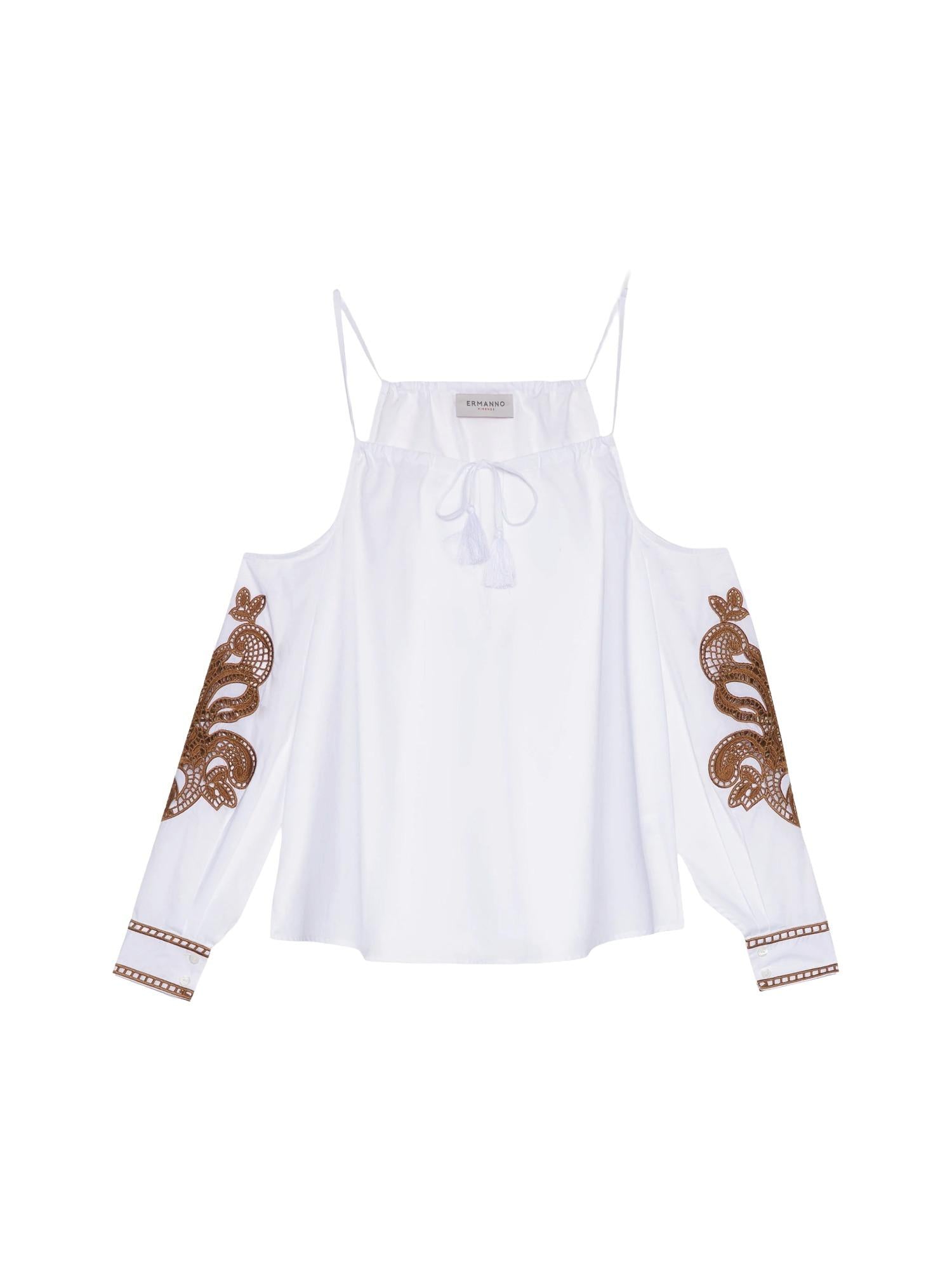 Ermanno Firenze blouse met San Gallo-borduursel