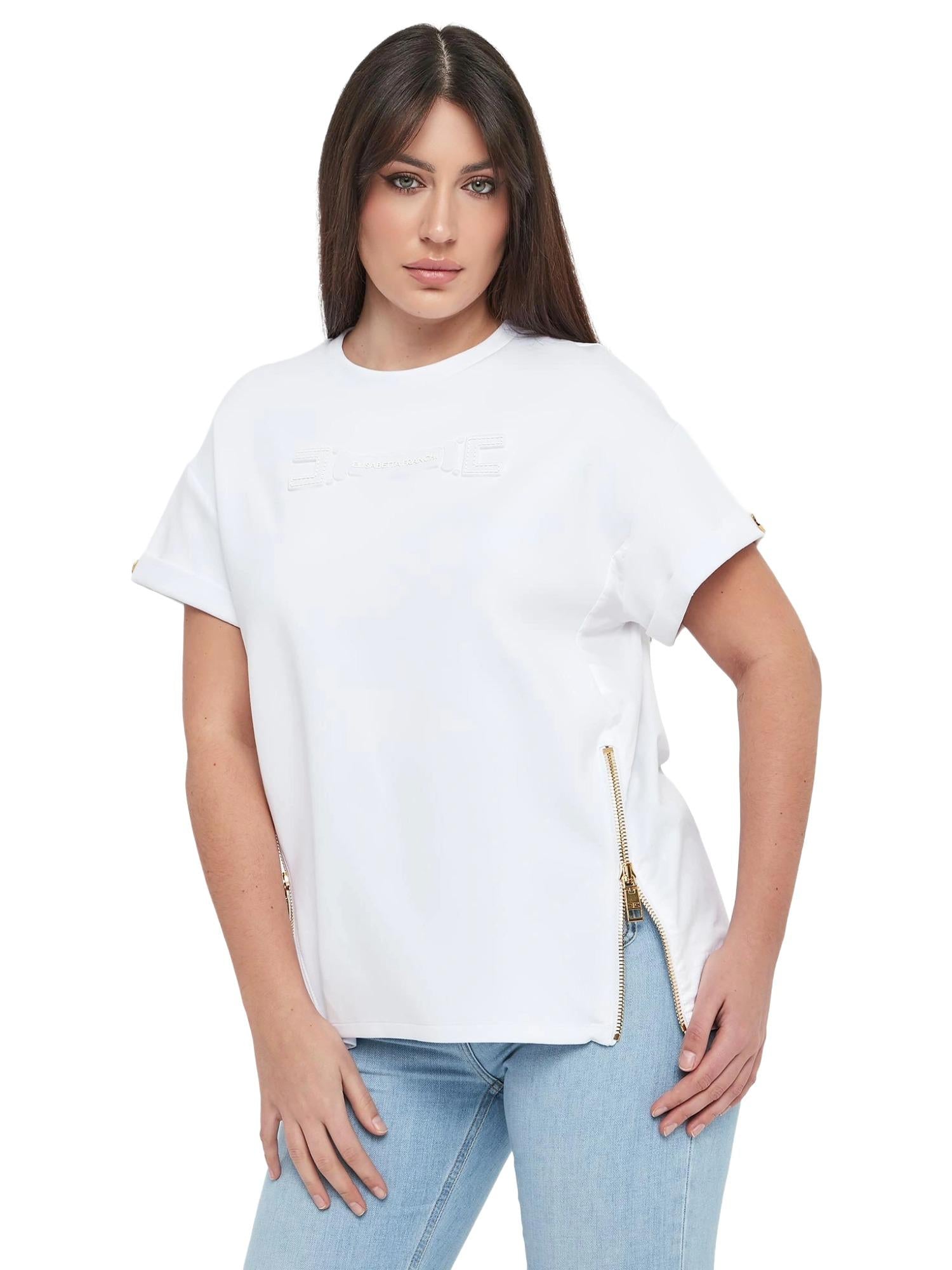 Elisabetta Franchi T-shirt con zip laterali