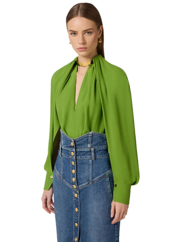 Elisabetta Franchi Blusa con collana gioiello