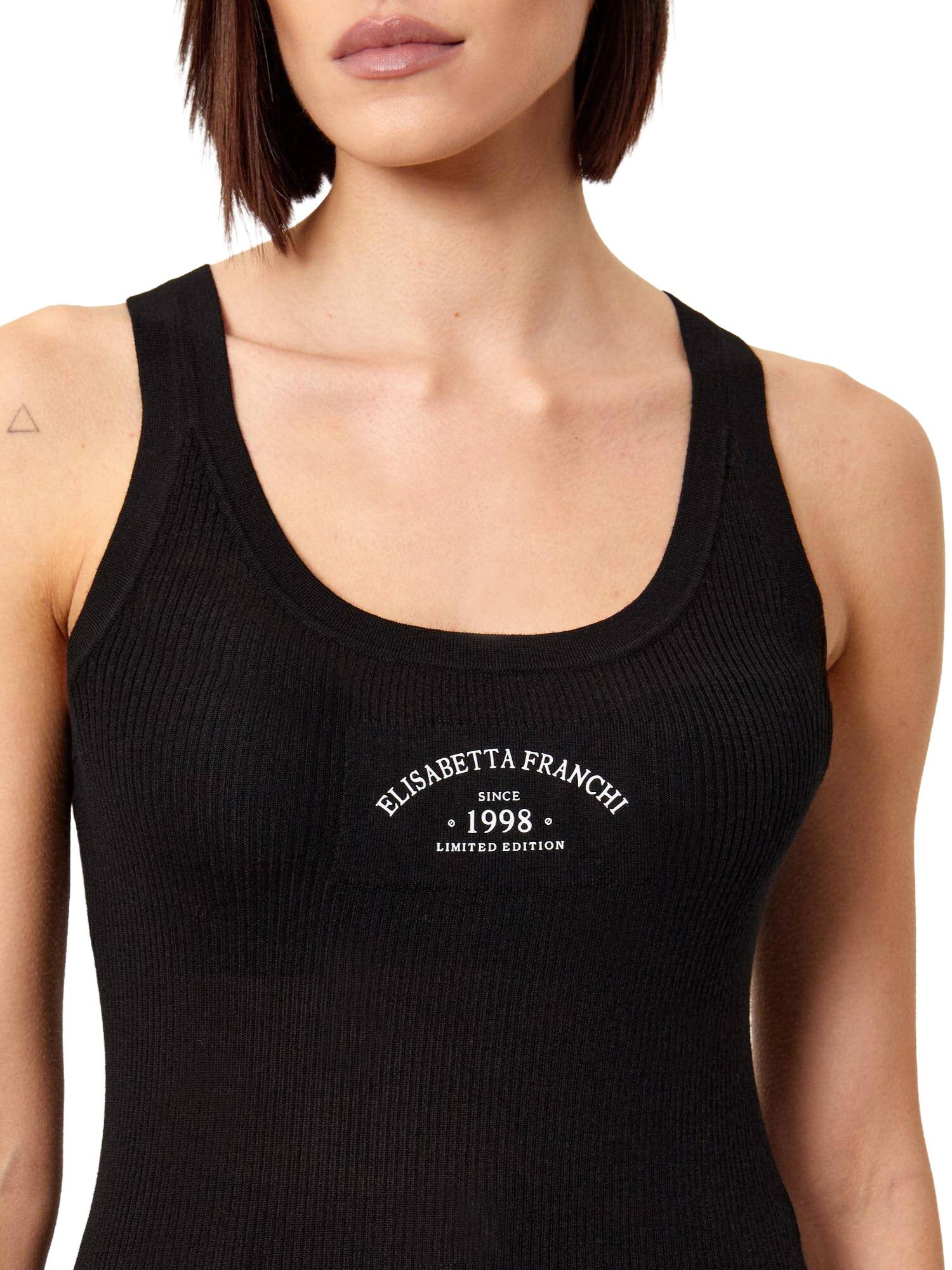 Elisabetta Franchi Canotta in lana con logo