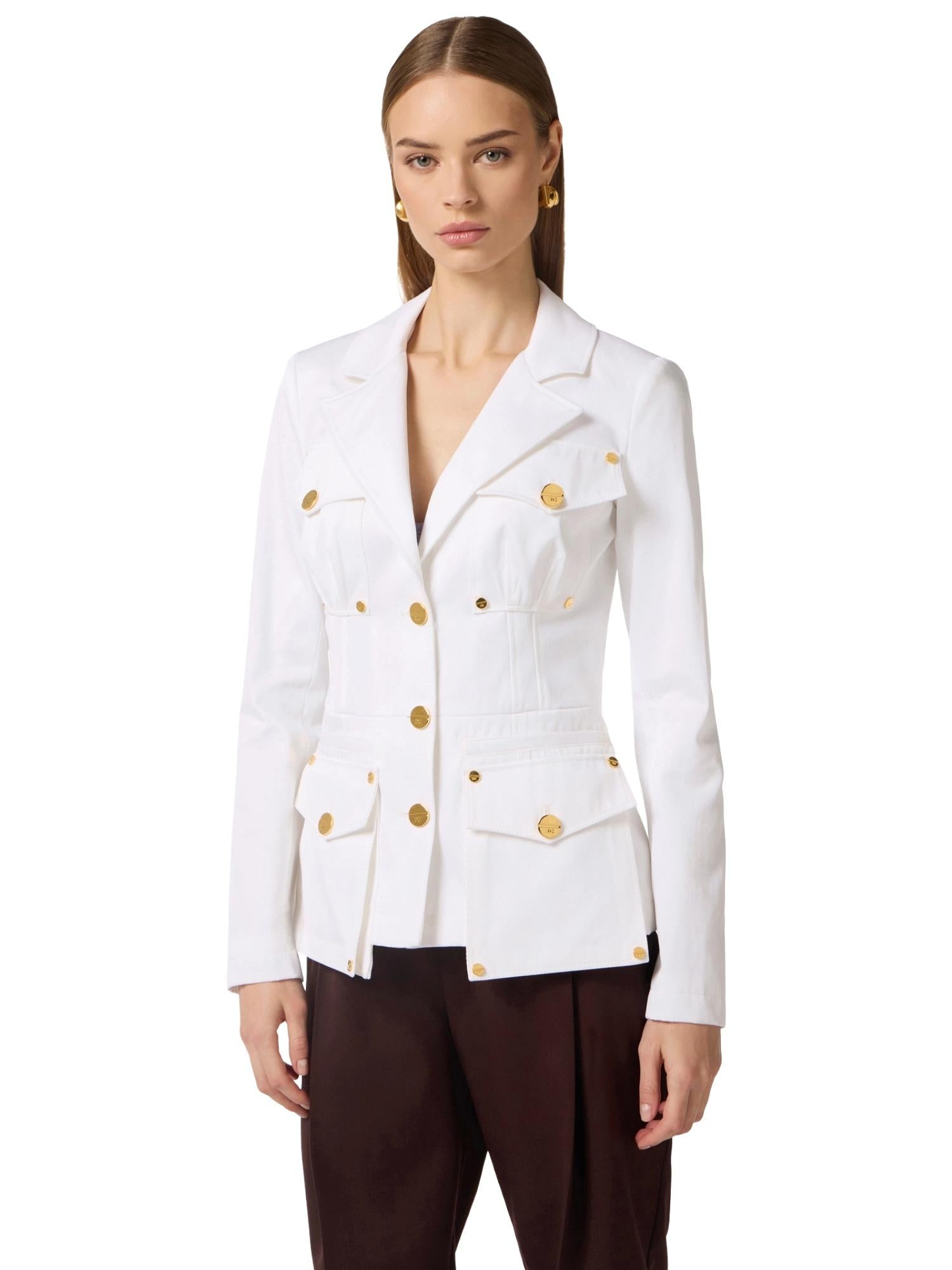 Elisabetta Franchi Giacca in gabardina di cotone