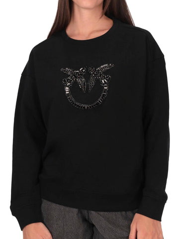 Pinko Felpa con perle e cristalli Nelly