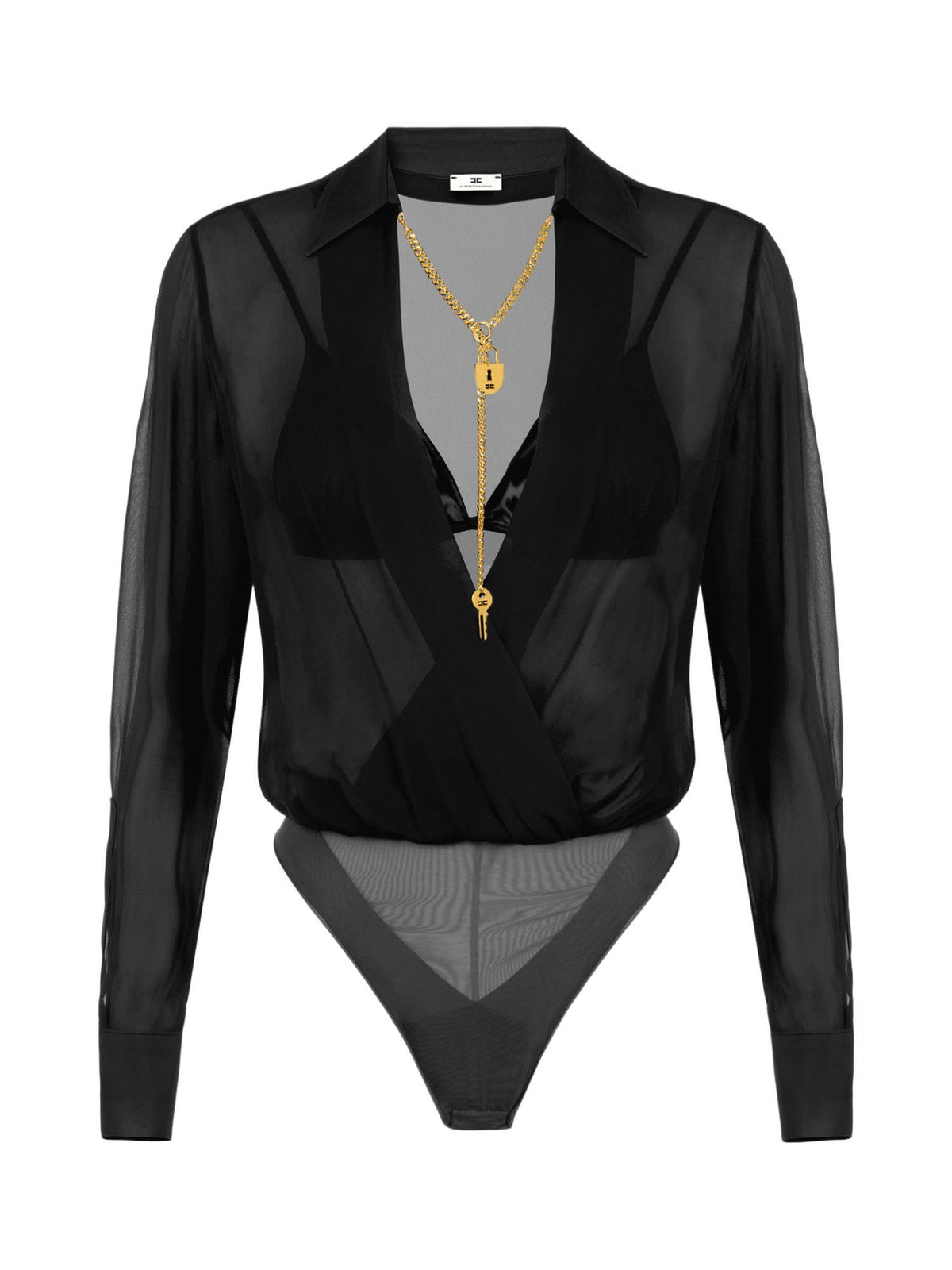 Body in georgette con catena gioiell