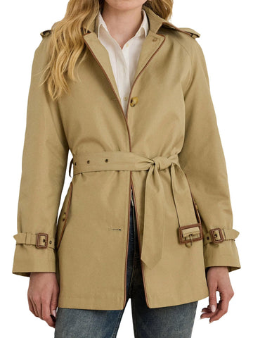 Lauren Ralph Lauren Trench con dettagli in ecopelle