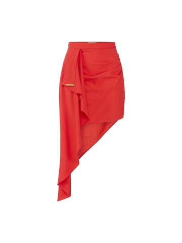 Elisabetta Franchi Gonna asimmetrica con placca gioiello