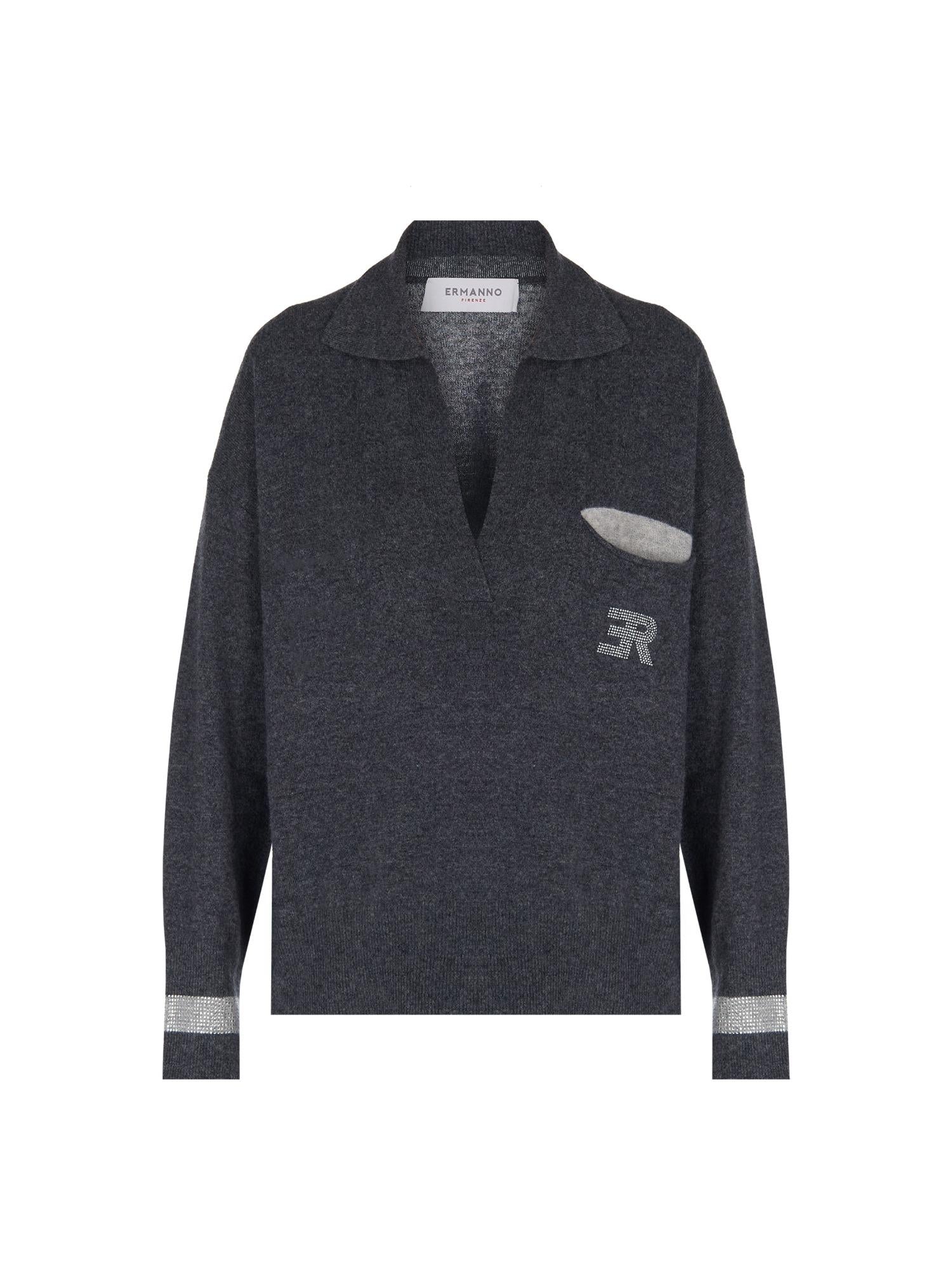 Ermanno Firenze Polo con logo in strass