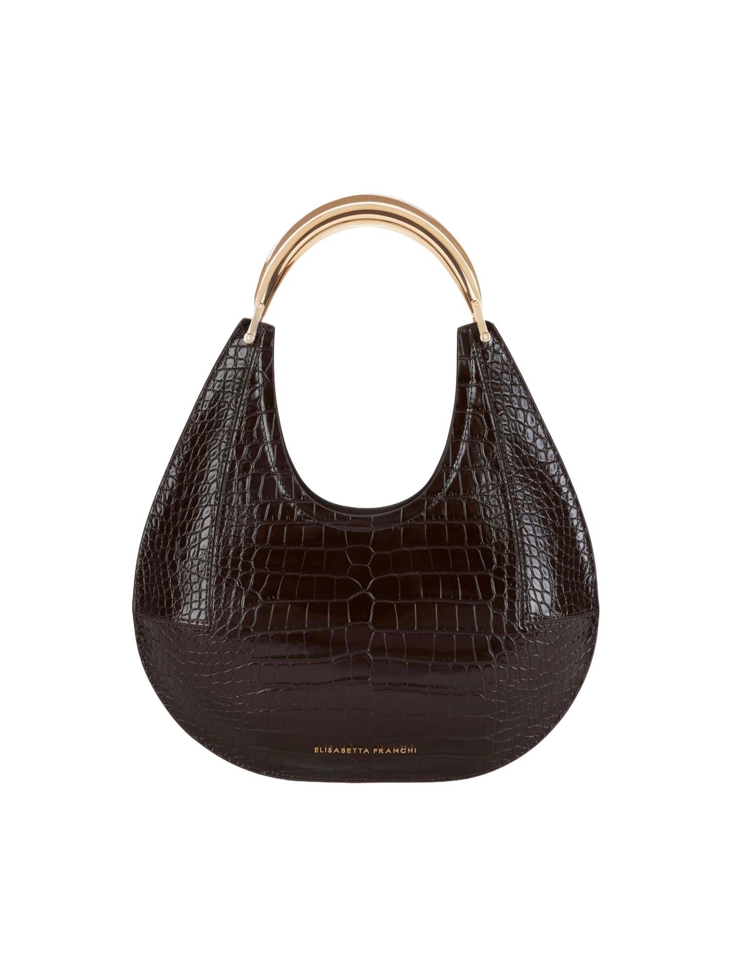 Elisabetta Franchi Borsa hobo media con stampa cocco