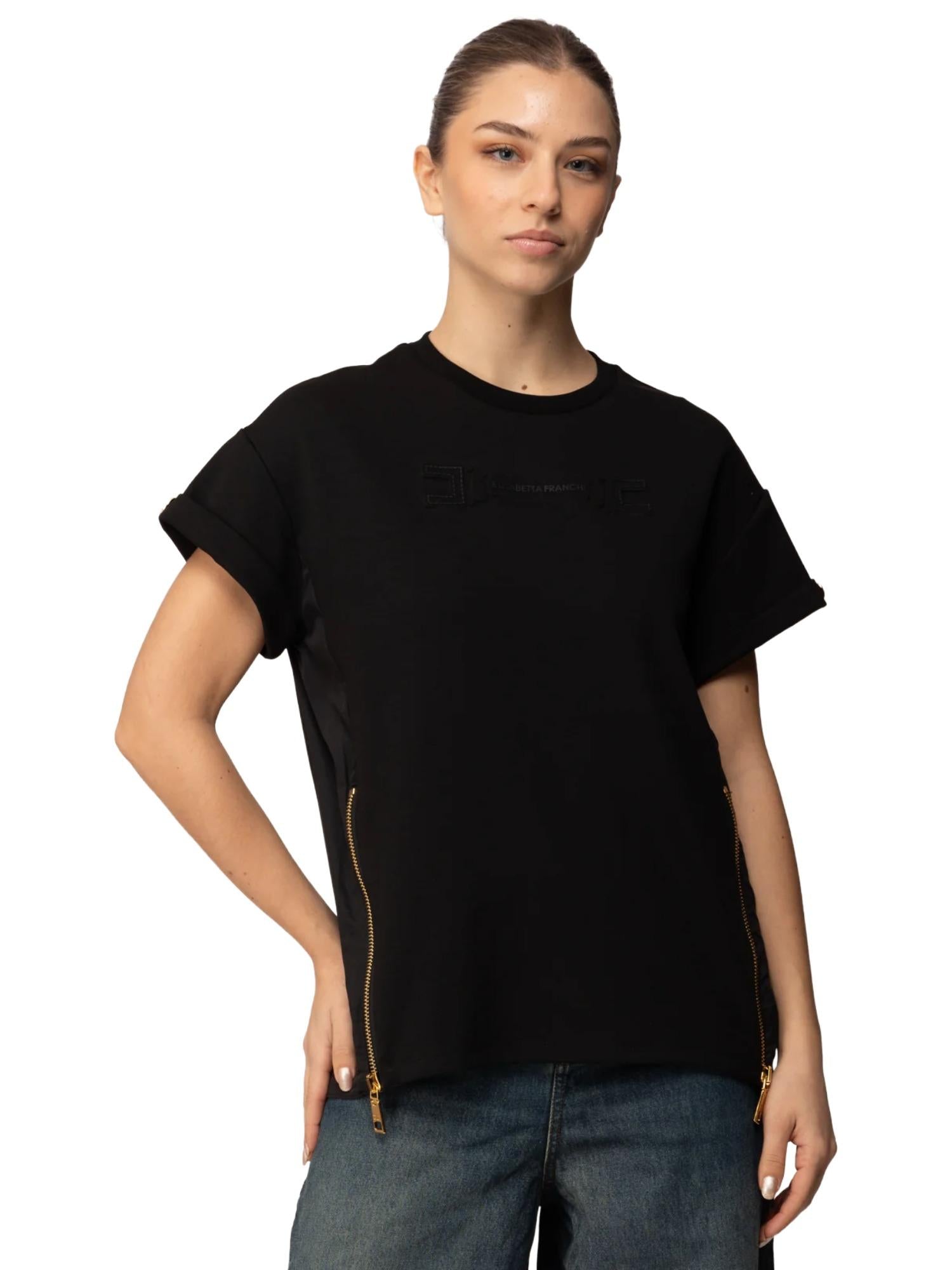 Elisabetta Franchi T-shirt con zip laterali