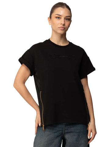 Elisabetta Franchi T-shirt con zip laterali