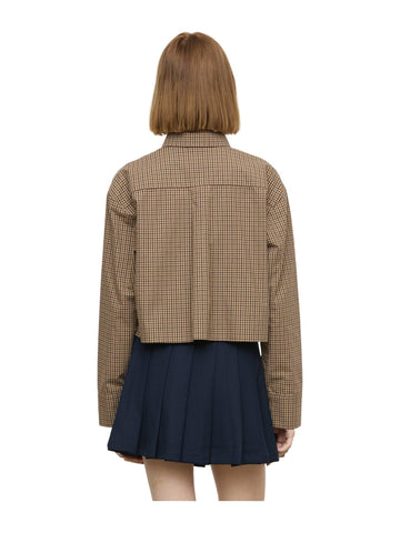Camicia Corta Maniche Lunghe Motivo a Quadri
