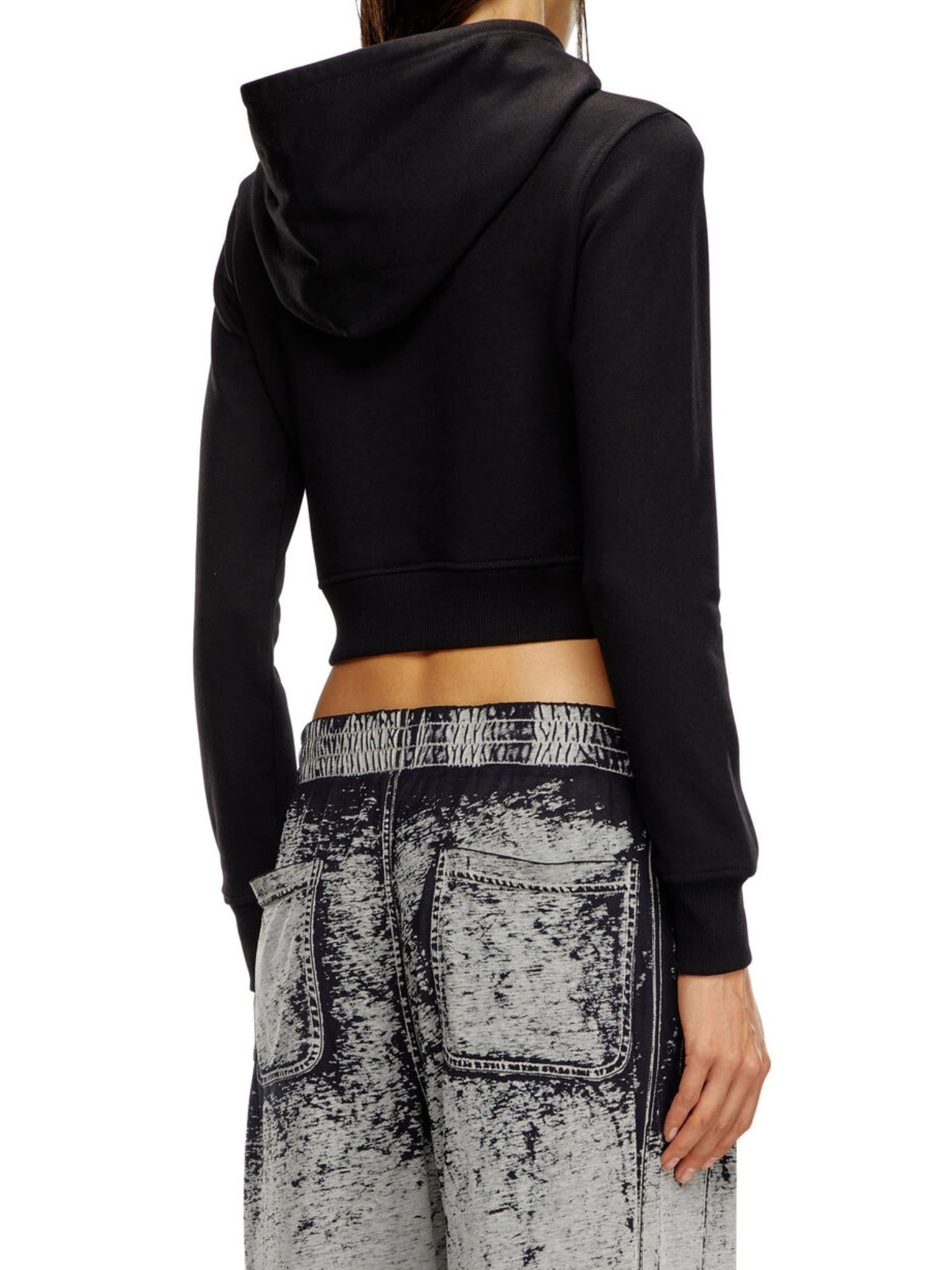 Diesel Felpa crop con logo Oval D F-Slimmy-Hood-Od