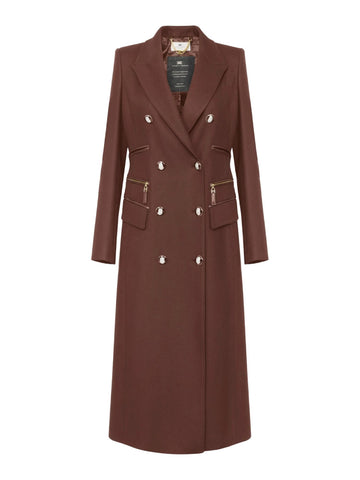 Elisabetta Franchi Cappotto doppiopetto in crepe