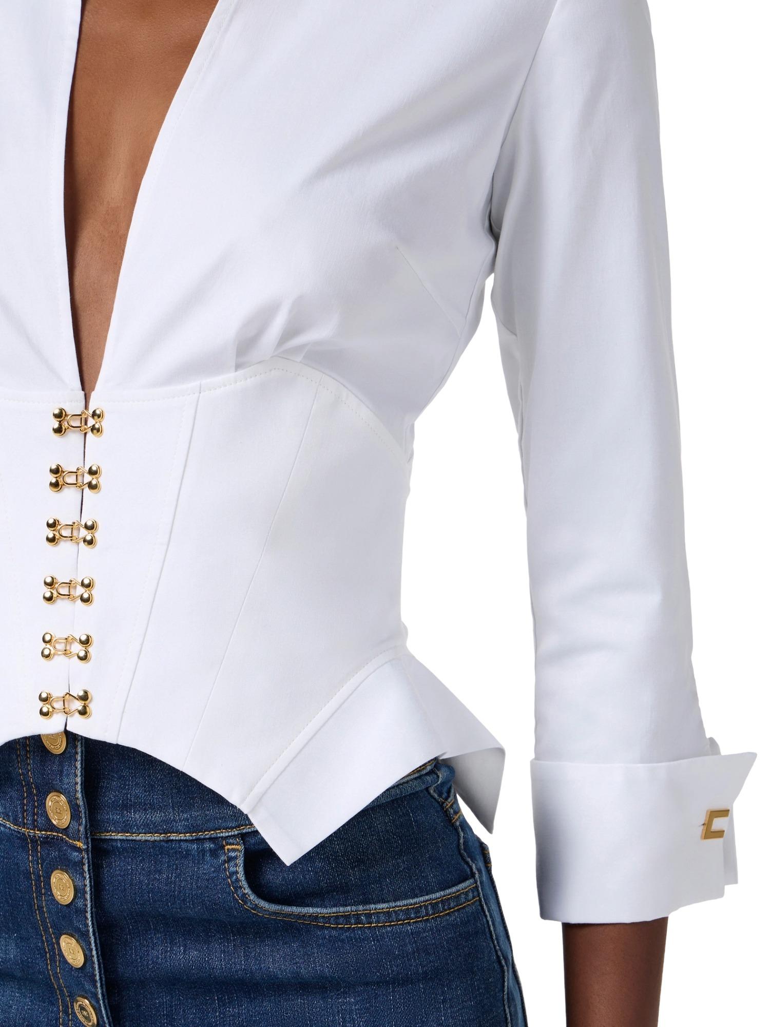 Elisabetta Franchi Camicia con ganci gioiello