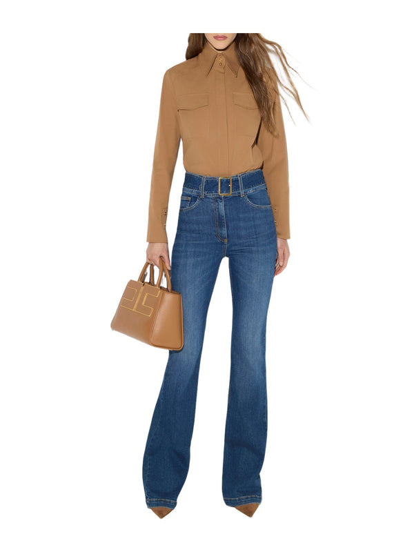 Jeans a zampetta con cintura