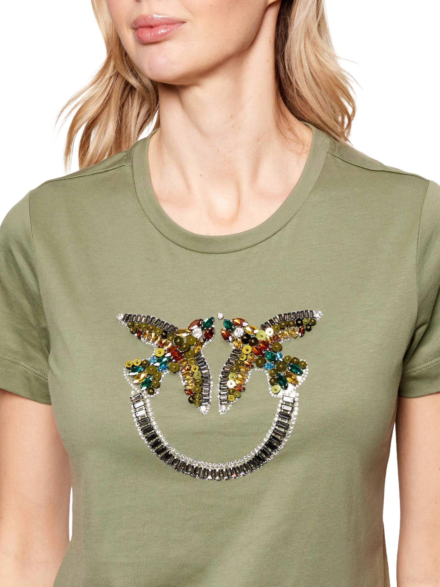 Pinko T-shirt con cristalli Quentin