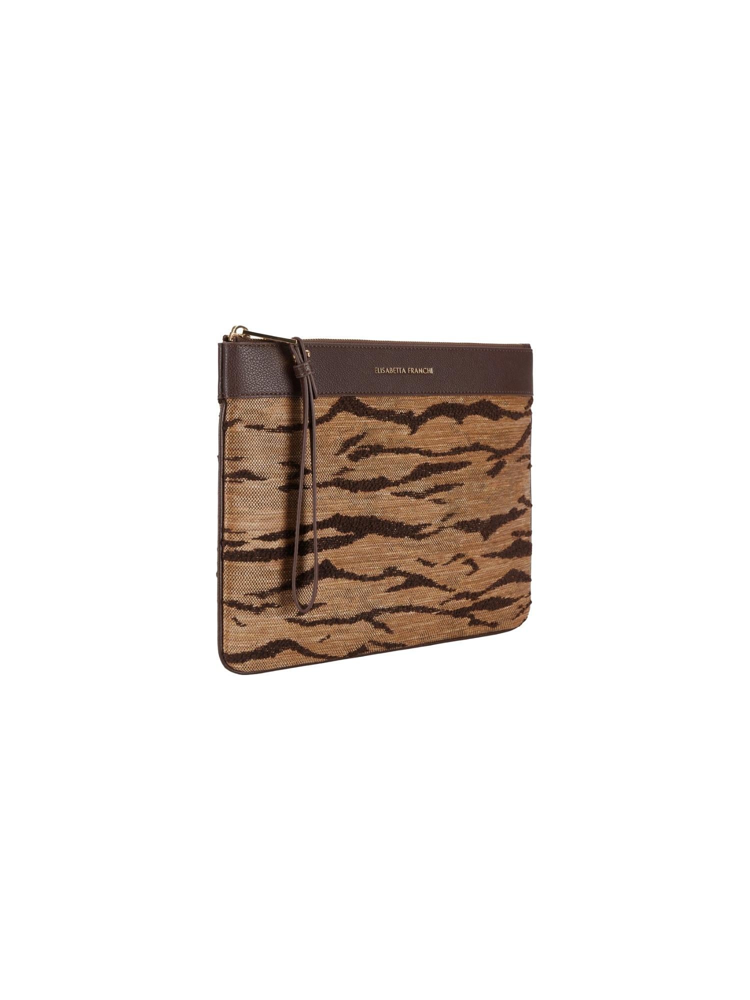Elisabetta Franchi Pochette con stampa tigre