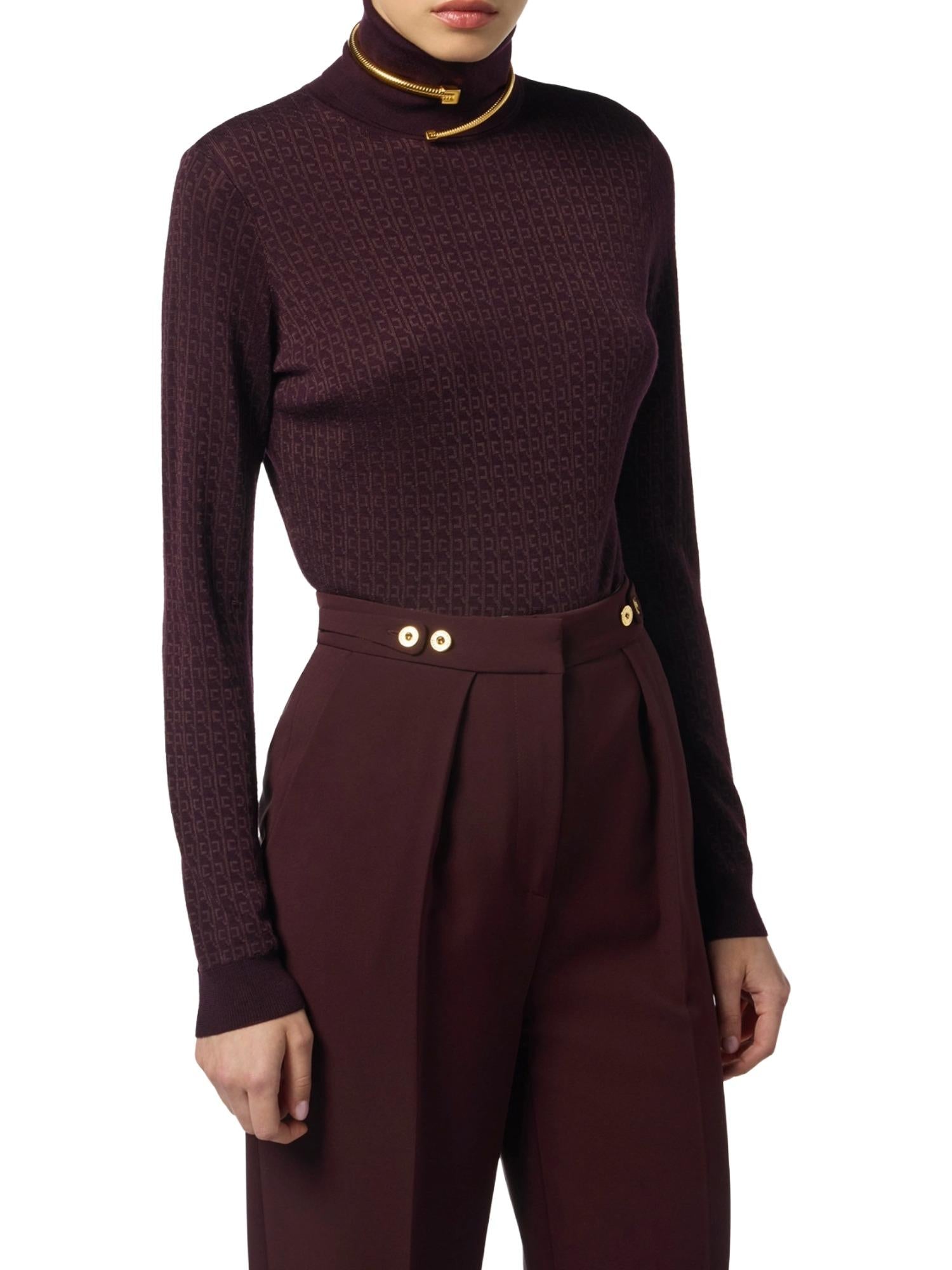 Elisabetta Franchi Maglia a dolcevita con micro logo