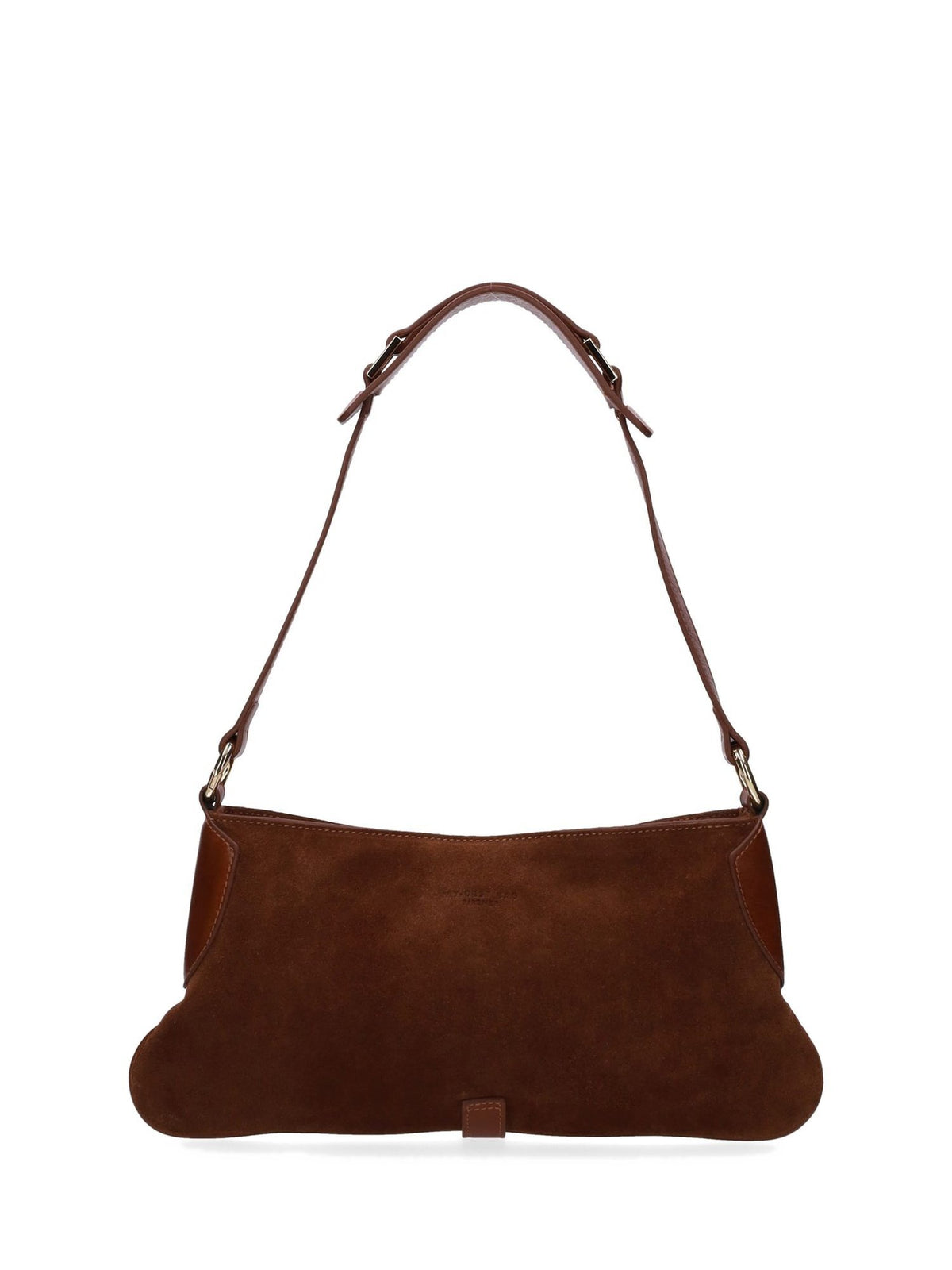 Borsa a Spalla Effetto Suede con Fibbia Dorata