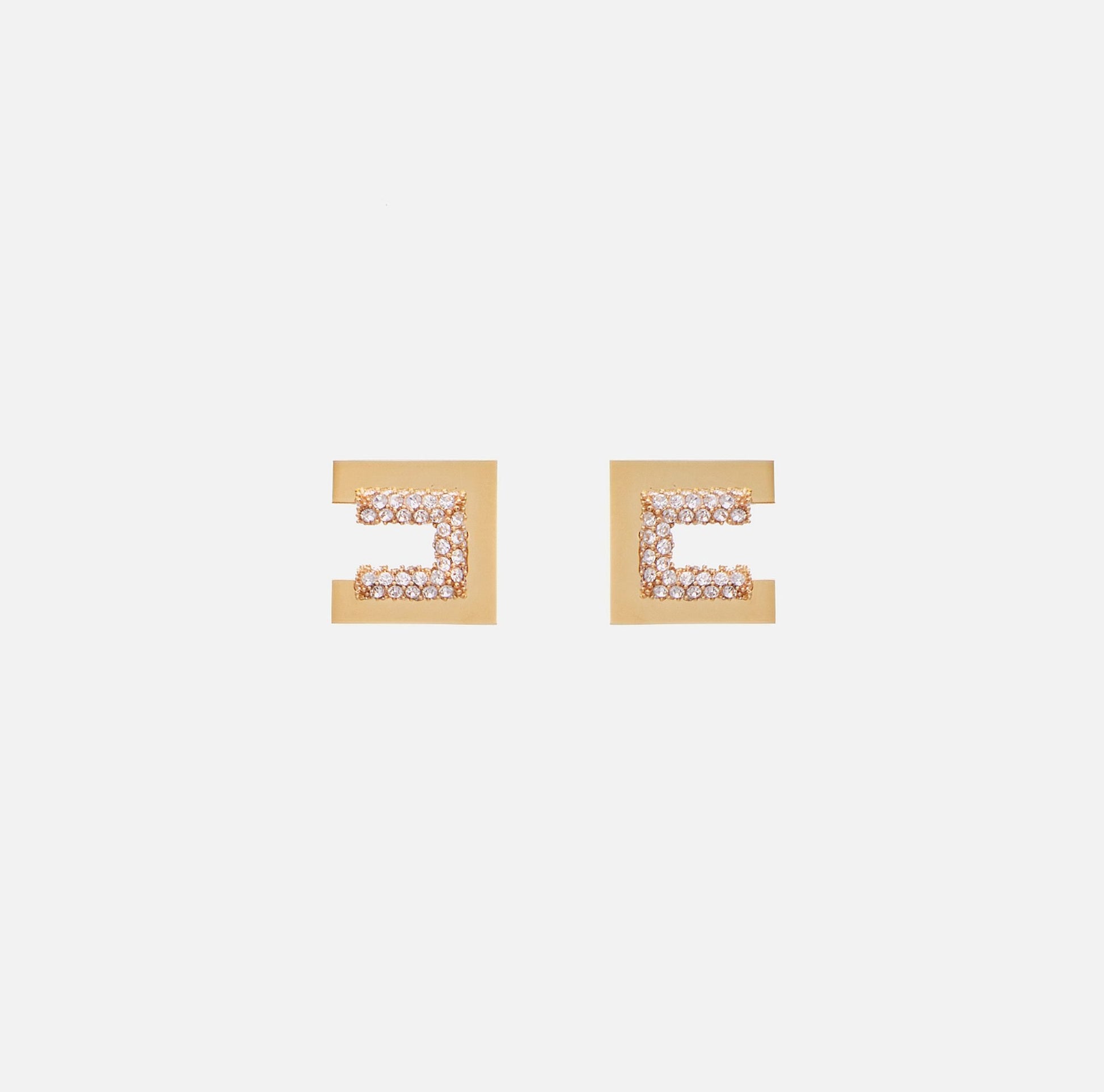 Orecchini logo con strass