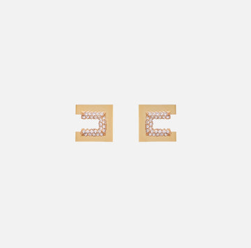 Orecchini logo con strass