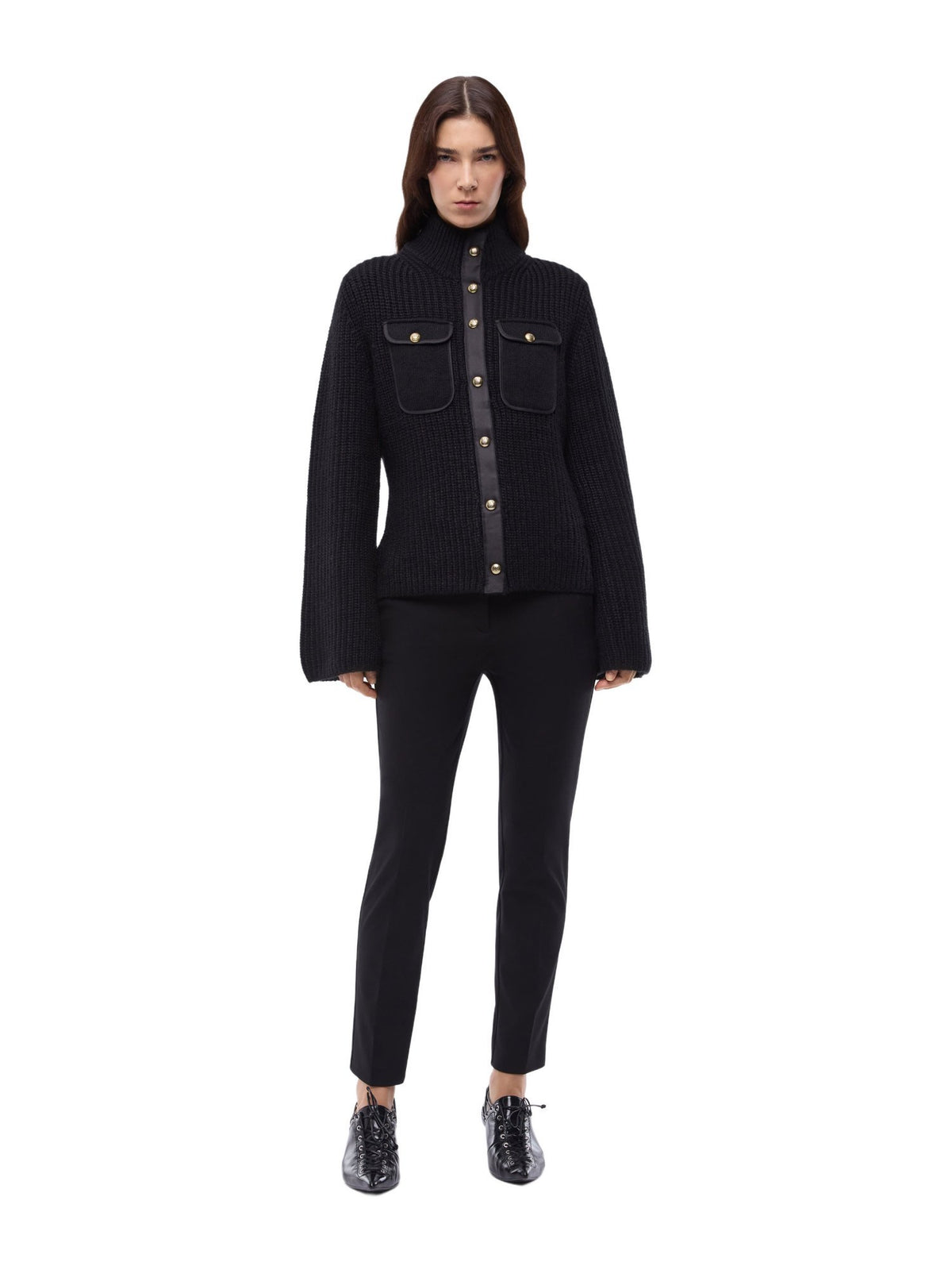 Cardigan a coste con tasche