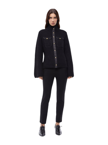 Cardigan a coste con tasche