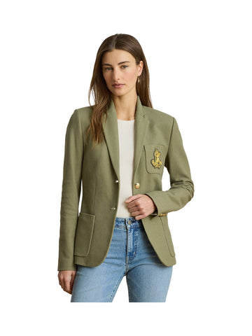Blazer in jacquard con fili metallici
